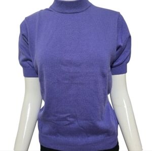 Nicole Summer Short Sleeve Sweater Top In Lavender